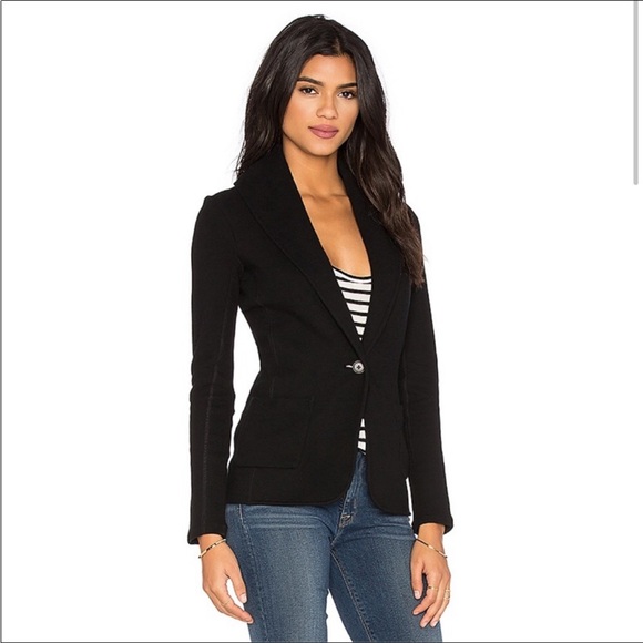 James Perse Jackets & Blazers - James Perse Black Shawl Sweater / Cotton Knit Blazer Jacket. Size 1 / Small